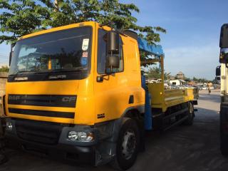 ขายรถเฮี๊ยบ 6 ล้อ DAF 220 แรง ติดเครน 6 ตัน 5 ท่อน (รถนำเข้า) 091-953-6635